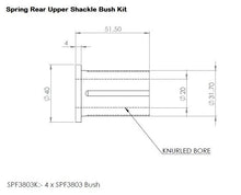 Rear Leaf Spring Upper Shackle Bushing Kit